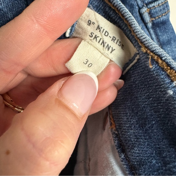 Madewell 9 inch mid‎ Rise Skinny Blue Jeans button fly - Picture 5 of 9